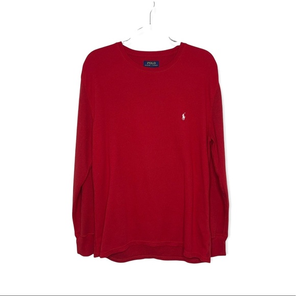 POLO RALPH LAUREN Red Waffle Thermal Sleep Shirt XL NWOT - Picture 1 of 6